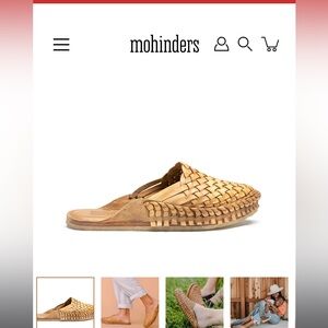 Mohinders Woven Tan Leather Slip-On Shoes